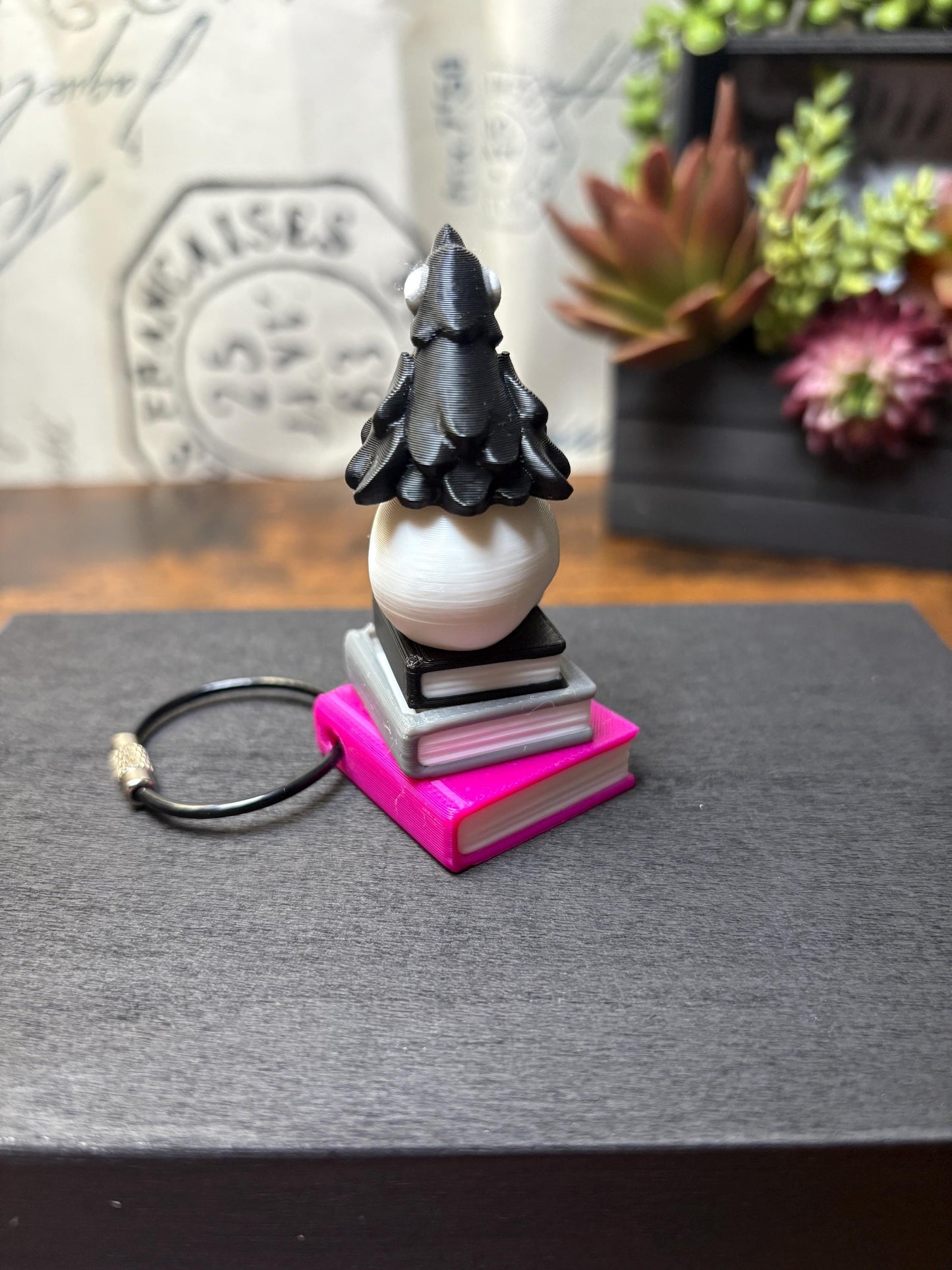 Custom Built "Dark Academia" Fidget Clicker - Book Stack with Skull & Raven!