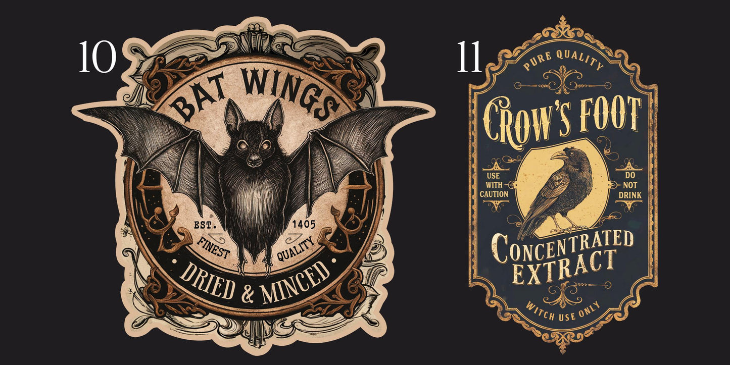 Large Apothecary Label Stickers | Bottle Labels for Potions | Halloween Stickers