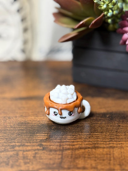 Hot Cocoa Fidget Clicker | Marshmallow Mug Clicker | Cozy Desk Toy