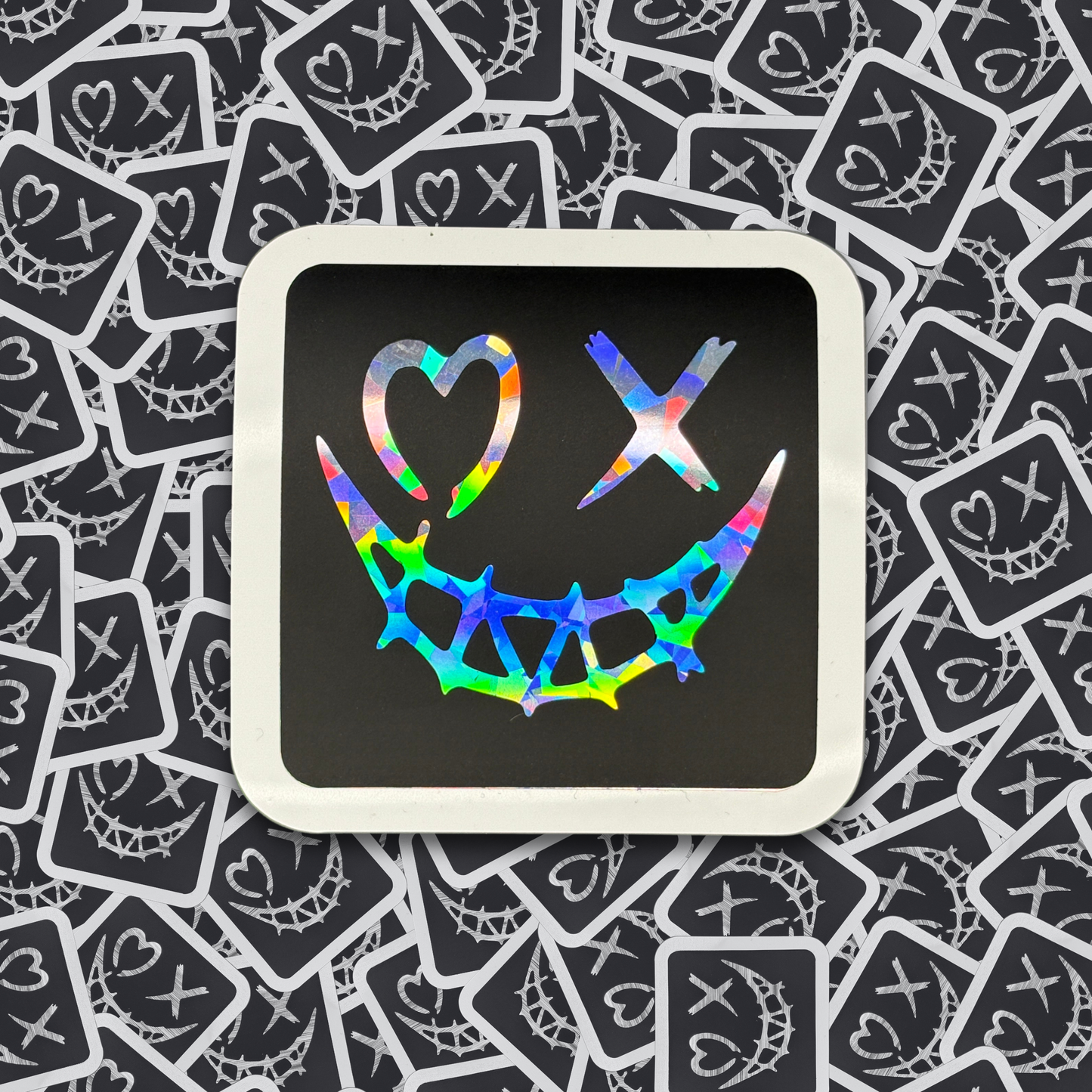Smiley Guy - Layered Holographic Vinyl Sticker