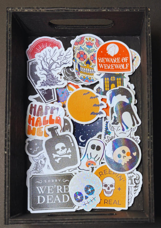 48-pc Halloween Stickers | 1-3" Spooky Themed Stickers