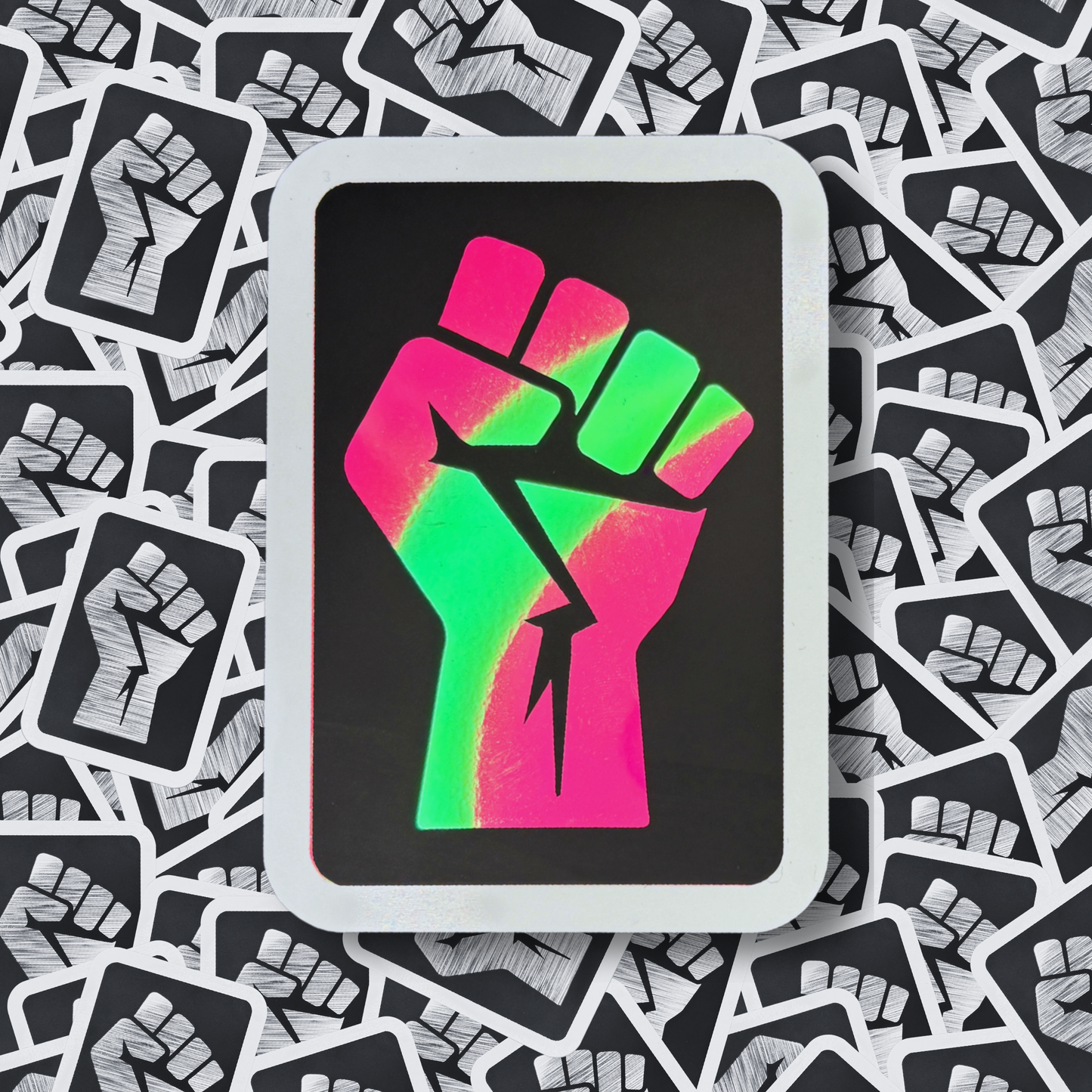 Power Fist - Layered Holographic Vinyl Sticker