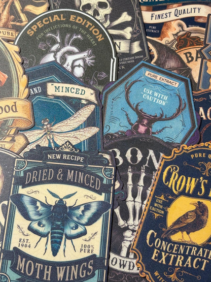 Large Apothecary Label Stickers | Bottle Labels for Potions | Halloween Stickers