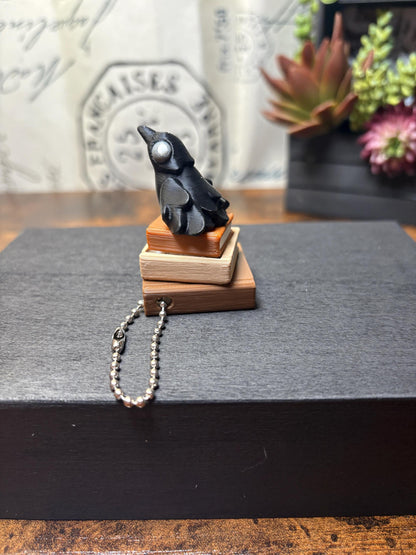 Custom Built "Dark Academia" Fidget Clicker - Book Stack with Skull & Raven!