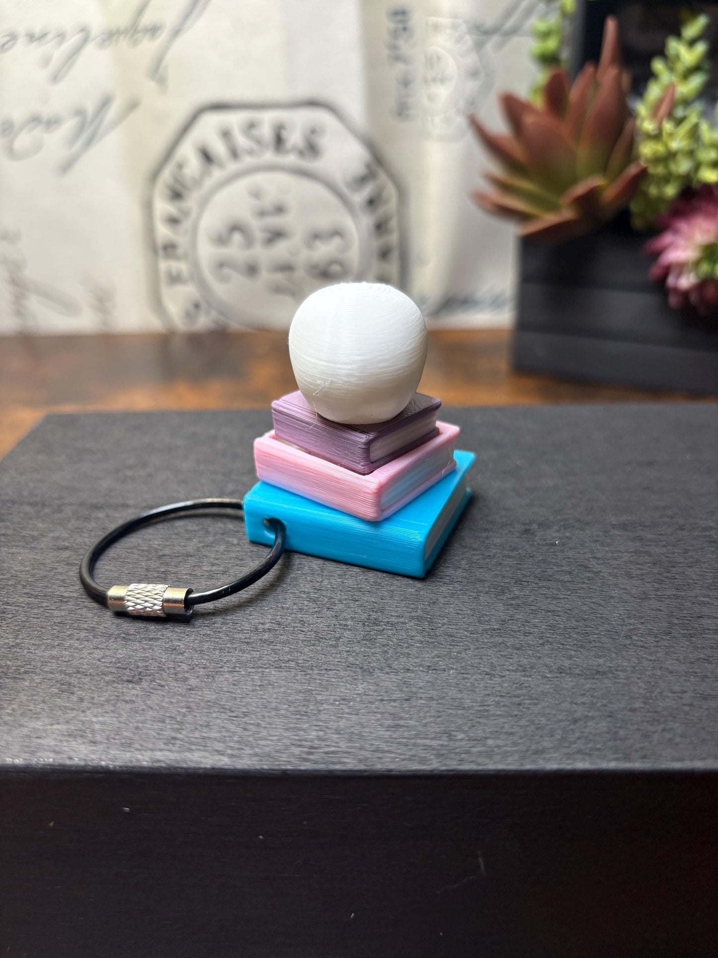 Custom Built "Dark Academia" Fidget Clicker - Book Stack with Skull & Raven!