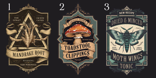 Large Apothecary Label Stickers | Bottle Labels for Potions | Halloween Stickers