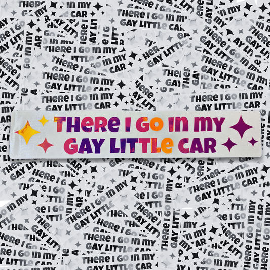 There I Go in My Gay Little Car - Vinyl Decal
