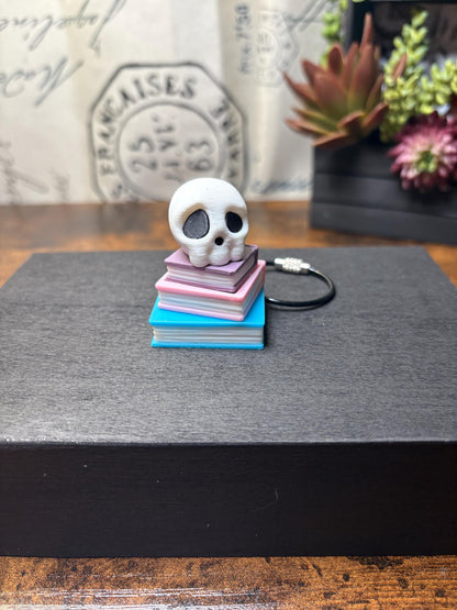 Custom Built "Dark Academia" Fidget Clicker - Book Stack with Skull & Raven!